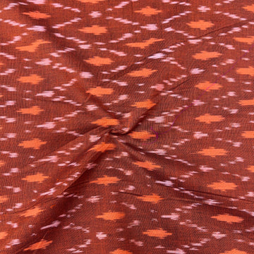 Mersiced Pastel Orange Colour Ikkat Cotton Fabric