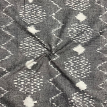 Grey Ikkat Cotton Fabric