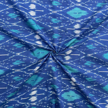 Blue Color Ikkat cotton Fabric
