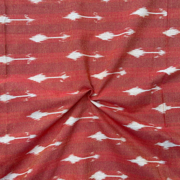 Orange Colour Ikkat Cotton Fabric