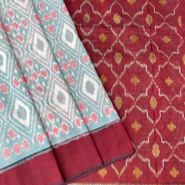 Combodian Ikkat Cotton Sari