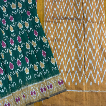 Floral Mofits in Ikkat Cotton Saree