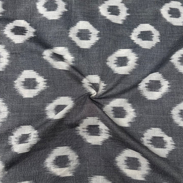 Mersiced Gray Colour Ikkat Cotton Fabric