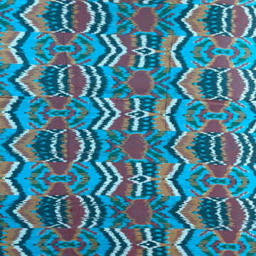 Blue Central Asian Ikkat Cotton Fabric