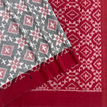 Grey Ikkat Telia cotton saree
