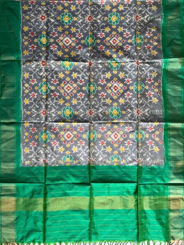 Grey Base Ikkat Cotton Duppata