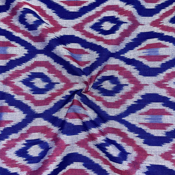 Blue Ikkat cotton Fabric