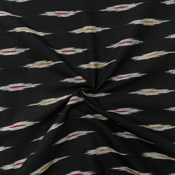Black Colour Ikkat Cotton Fabric
