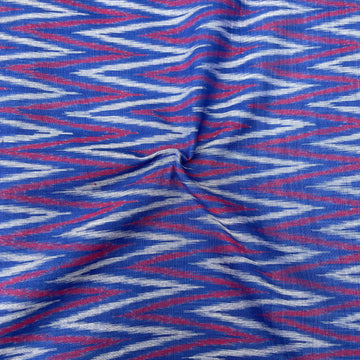 Mersiced Blue Colour Ikkat Cotton Fabric