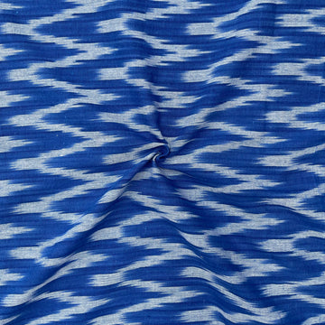 Blue Colour Ikkat Cotton Fabric