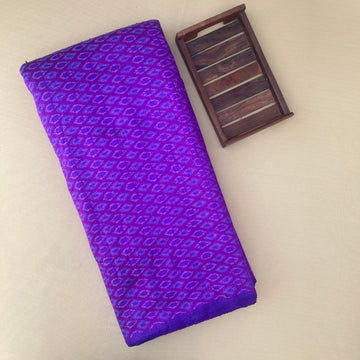 Purple ikkat Raw silk Fabric