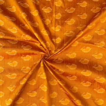 Golden ikkat Raw silk fabric