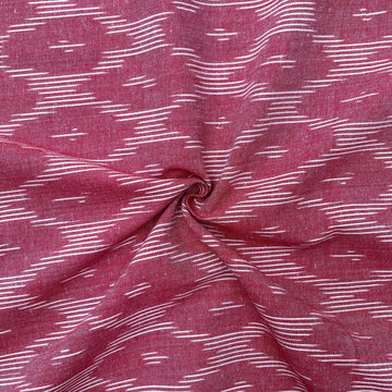 Pink Colour Ikkat Cotton Fabric