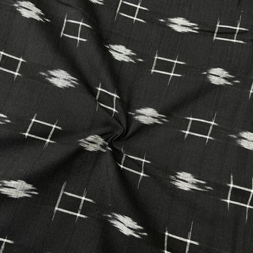 Double Ikkat Cotton Fabric in Black