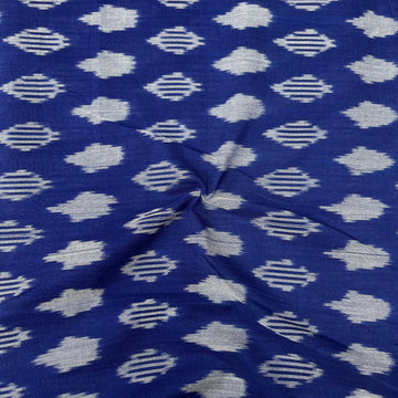 Mersiced Blue Colour Ikkat Cotton Fabric