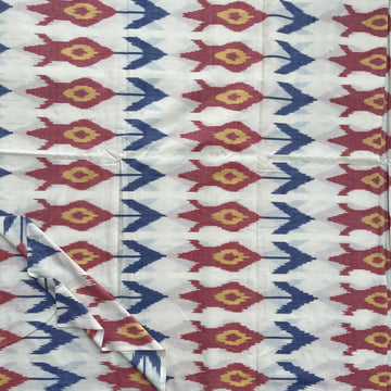 Off white Arrow design in Combodian Style ikkat cotton Fabric