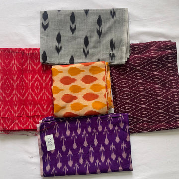 Buy 3 Get 2 Free" offer for the set of 5 blouse fabrics (1 meter each)