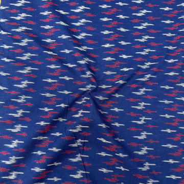 Mersiced Blue Colour Ikkat Cotton Fabric