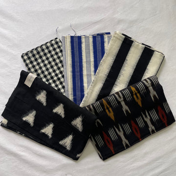 Buy 3 Get 2 Free" offer for the set of 5 blouse fabrics (1 meter each):