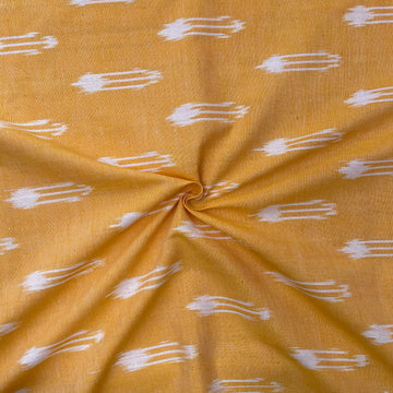 Yellow Colour Ikkat Cotton Fabric