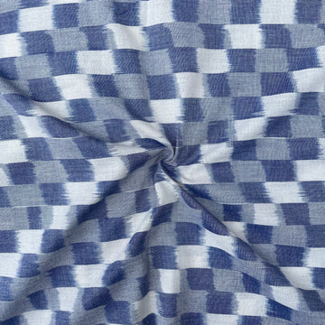 Checks Design ikkat Cotton Fabric