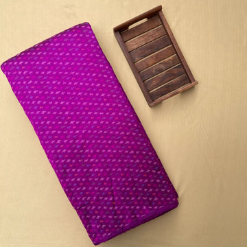 Purple Color Ikkat Raw silk Fabric