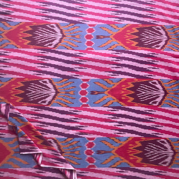 Mazada Pink central Asian Ikkat Cotton Fabric