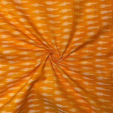 Mustard Yellow Ikkat cotton Fabric