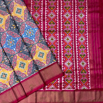 Cambodian Ikkat Silk Sari
