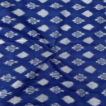 Mersiced Blue Colour Ikkat Cotton Fabric