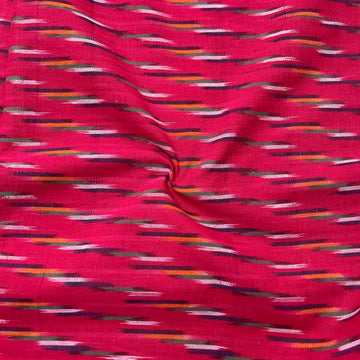 Red Colour Ikkat Cotton Fabric