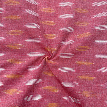 Pastel Pink Colour Ikkat Cotton Fabric