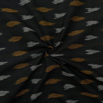 Black Colour Ikkat Cotton Fabric