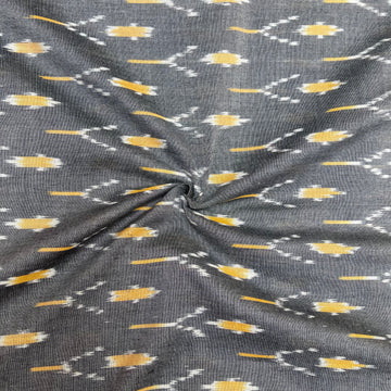 Mersiced Gray colour ikkat Cotton Fabric