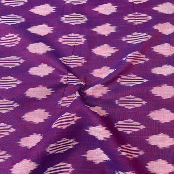 Mersiced Purple Colour Ikkat Cotton Fabric