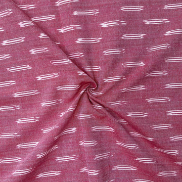Pastel Pink Colour Ikkat Cotton Fabric