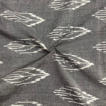 Grey Ikkat Pochampally Cotton Fabric