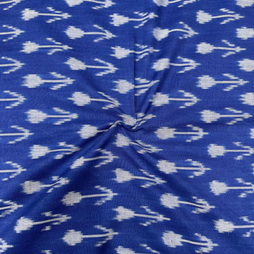 Mersiced Blue Colour ikkat Cotton Fabric