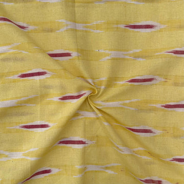 Yellow Colour Ikkat Cotton Fabric