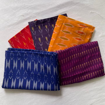 🌟 Festive Combo Offer: Handloom Ikkat Blouse Fabric – Set of 5 (1 Meter Each) 🌟