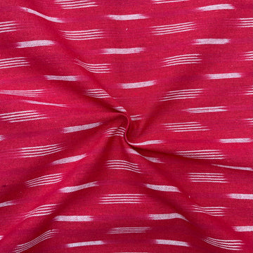 Red Colour Ikkat Cotton Fabric