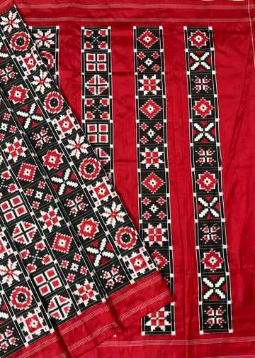 12 Mofits Ikkat Telia Silk Sari In mulberry Silk