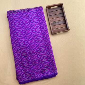 Purple Ikkat Raw silk Fabric