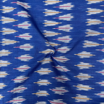 Mersiced Blue Colour Ikkat Cotton Fabric