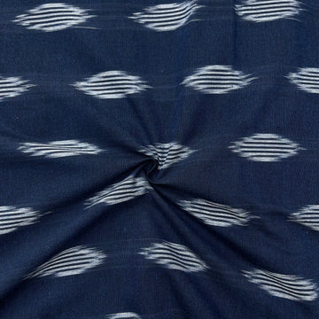 Navy Blue Ikkat Cotton Fabric