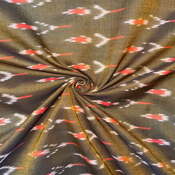 Green Mersiced Ikkat Cotton Fabric