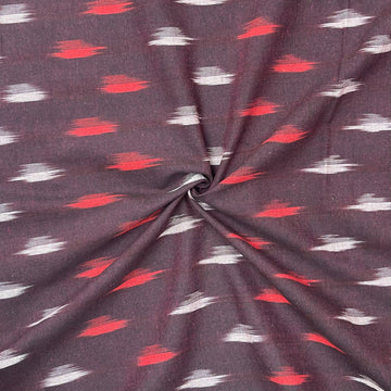 Maroon Colour Ikkat Cotton Fabric