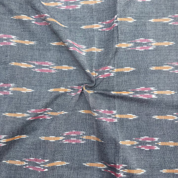 Gray Color Ikkat cotton Fabric