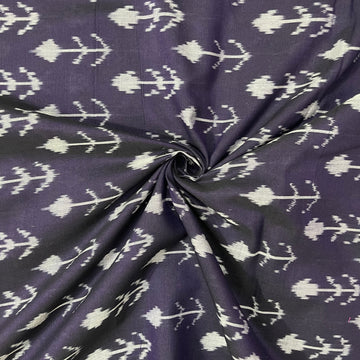Navy blue Mersiced Ikkat cotton Fabric