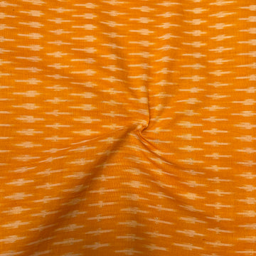 Mersiced Musturd Yellow Ikkat Cotton Fabric